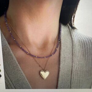EF Collection -  Birthstone Bead Necklace In Amethyst